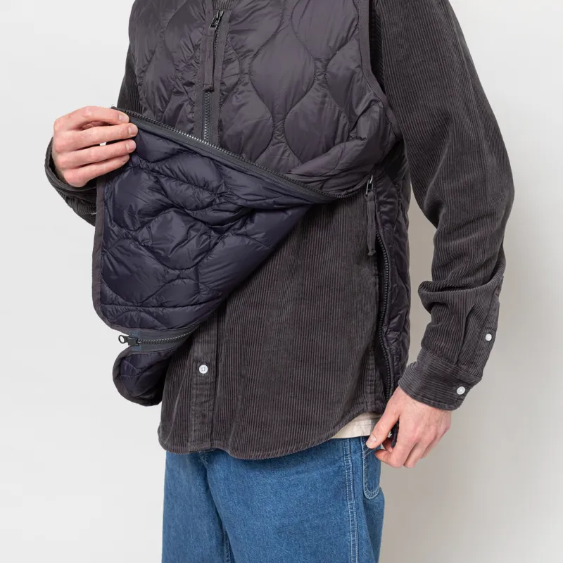 Taion Military V-Neck W-Zip Down Vest Dark Charcoal-8