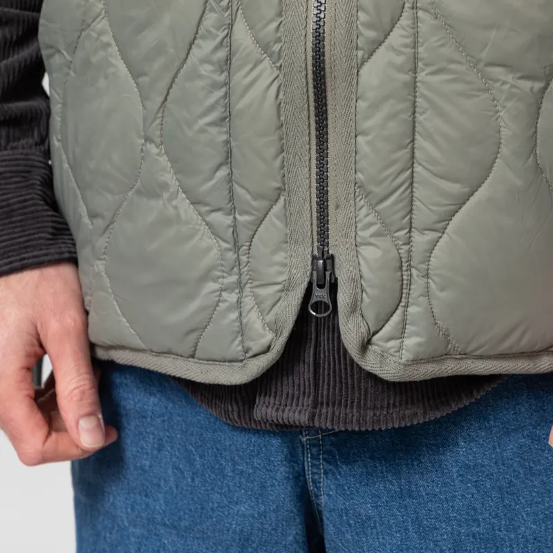 Taion Military V-Neck W-Zip Down Vest Dark Sage Green-9
