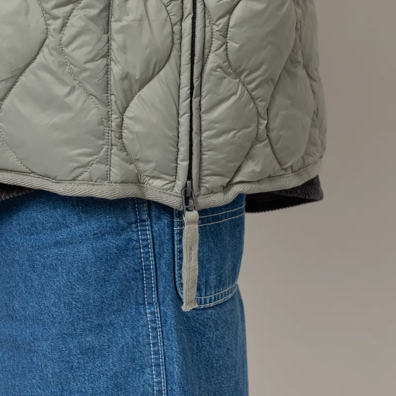 Taion Military V-Neck W-Zip Down Vest Dark Sage Green-7