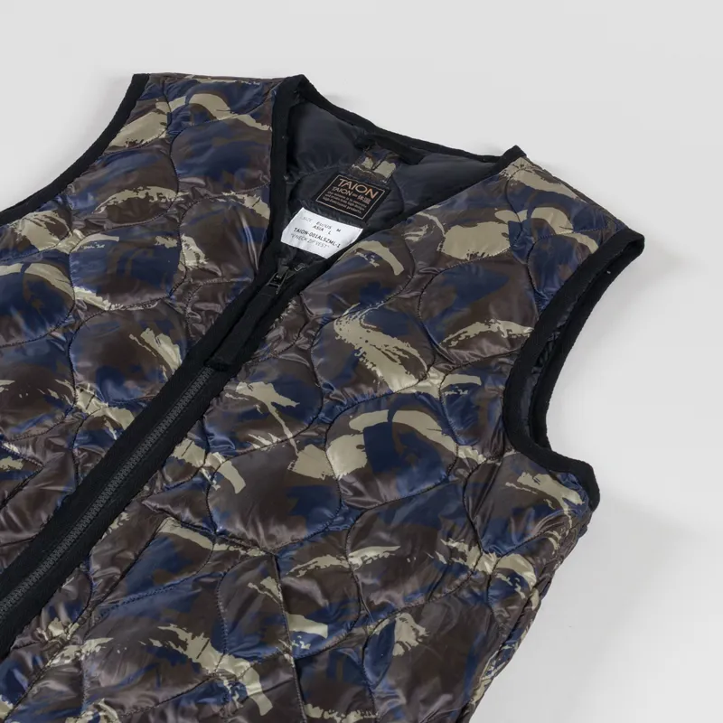 Taion Military V-Neck W-Zip Down Vest Paint Camo-2