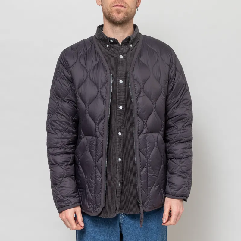 Taion Military V-neck W-Zip Down Jacket Dark Charcoal