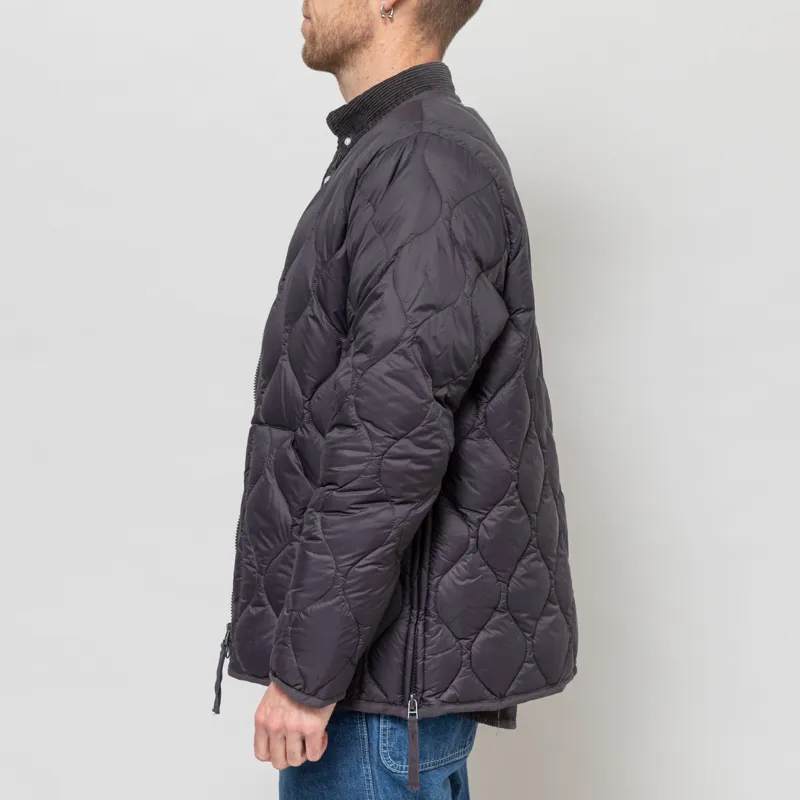 Taion Military V-neck W-Zip Down Jacket Dark Charcoal-2