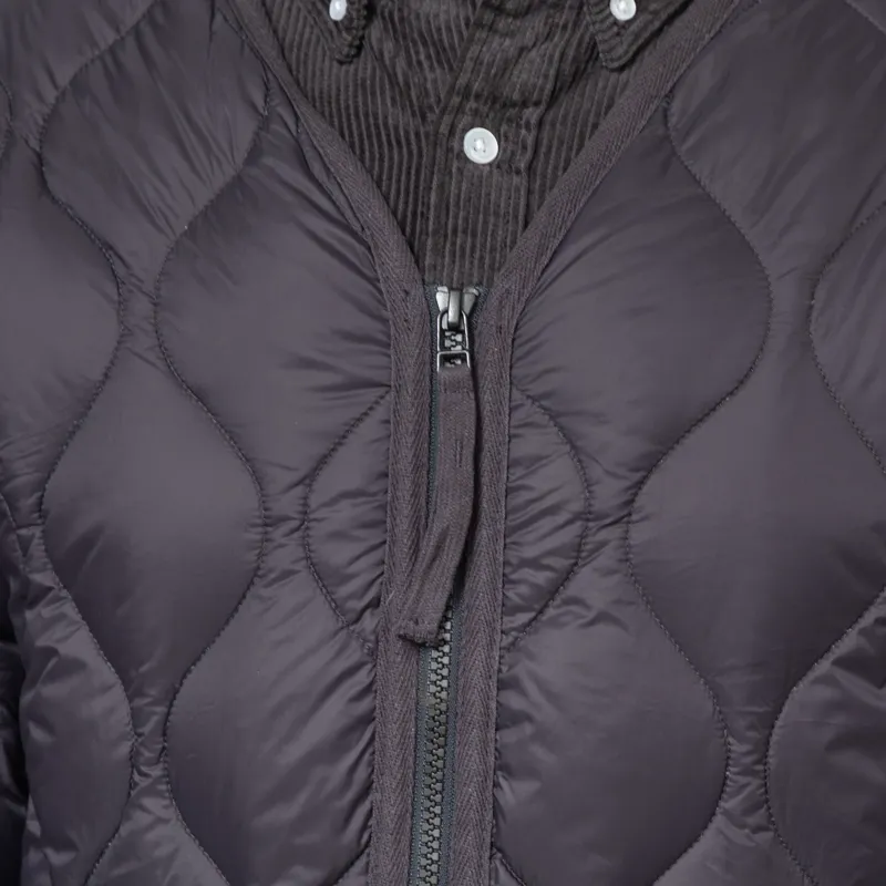 Taion Military V-neck W-Zip Down Jacket Dark Charcoal-8