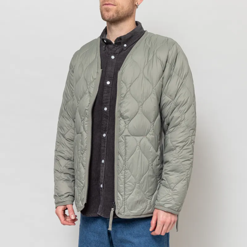 Taion Military V-neck W-Zip Down Jacket Dark Sage Green-1