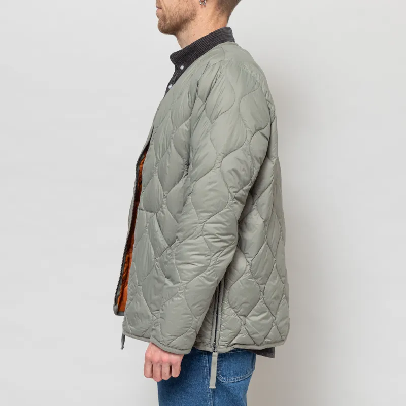 Taion Military V-neck W-Zip Down Jacket Dark Sage Green-2