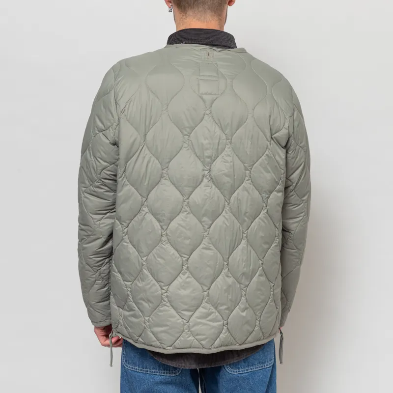 Taion Military V-neck W-Zip Down Jacket Dark Sage Green-3