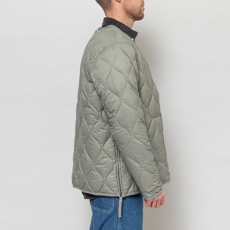Taion Military V-neck W-Zip Down Jacket Dark Sage Green-4