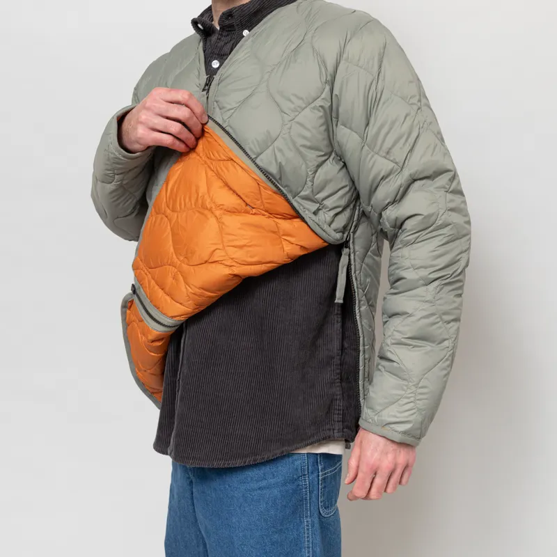 Taion Military V-neck W-Zip Down Jacket Dark Sage Green-5