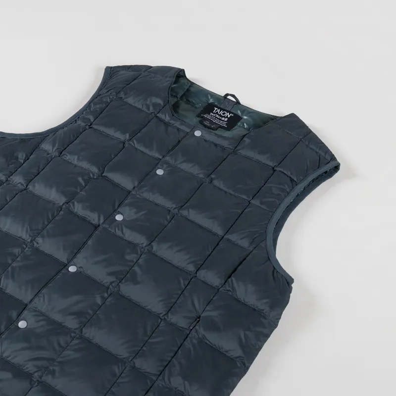 Taion Crew Neck Button Down Vest Charcoal-2