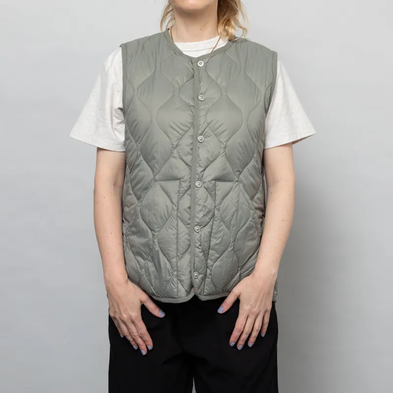 Taion Womens Military Crewneck Down Vest Sage Green