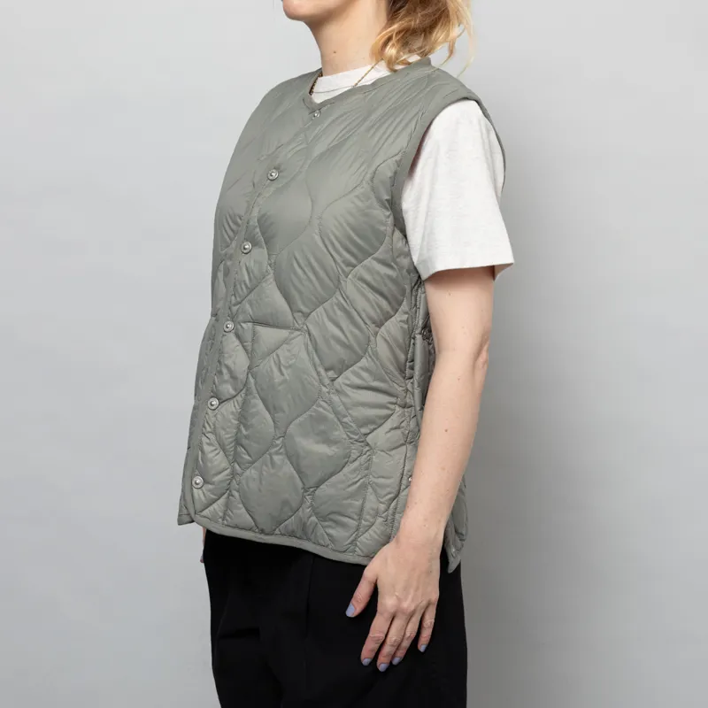 Taion Womens Military Crewneck Down Vest Sage Green-1