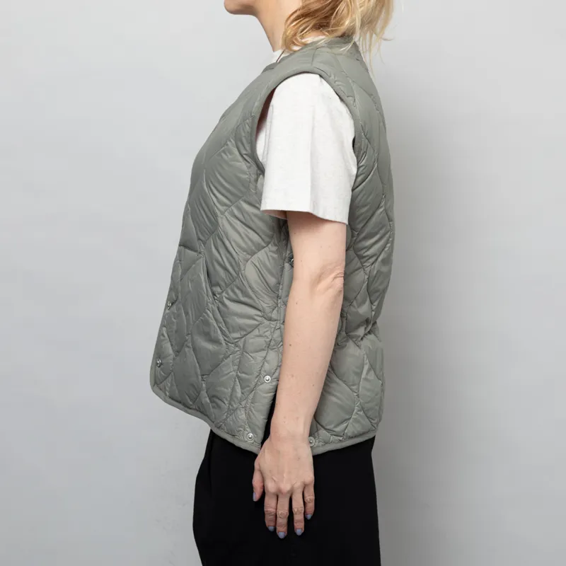 Taion Womens Military Crewneck Down Vest Sage Green-2