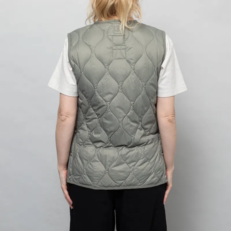Taion Womens Military Crewneck Down Vest Sage Green-3