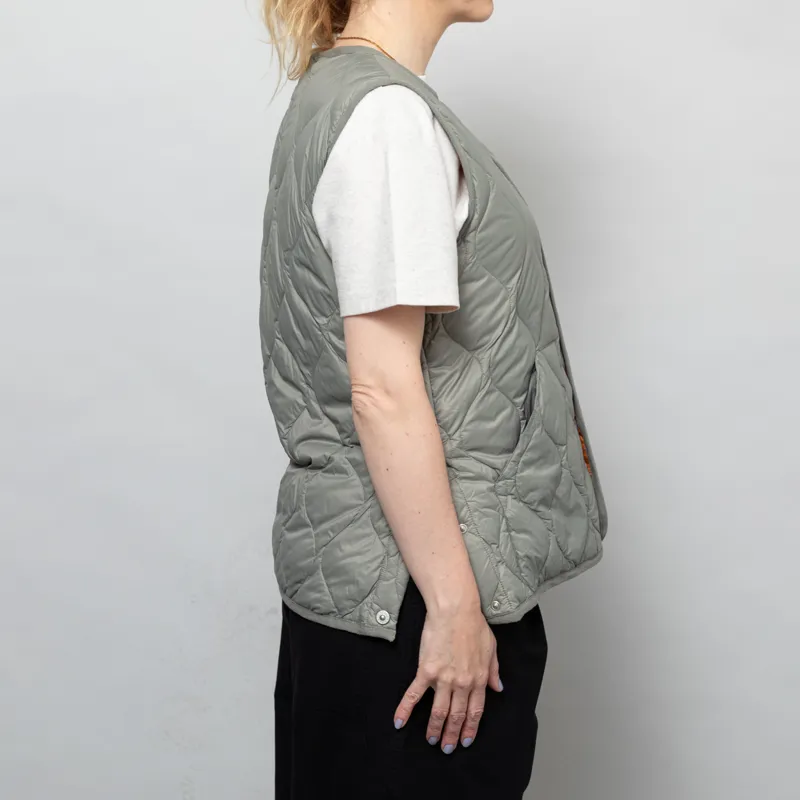 Taion Womens Military Crewneck Down Vest Sage Green-4