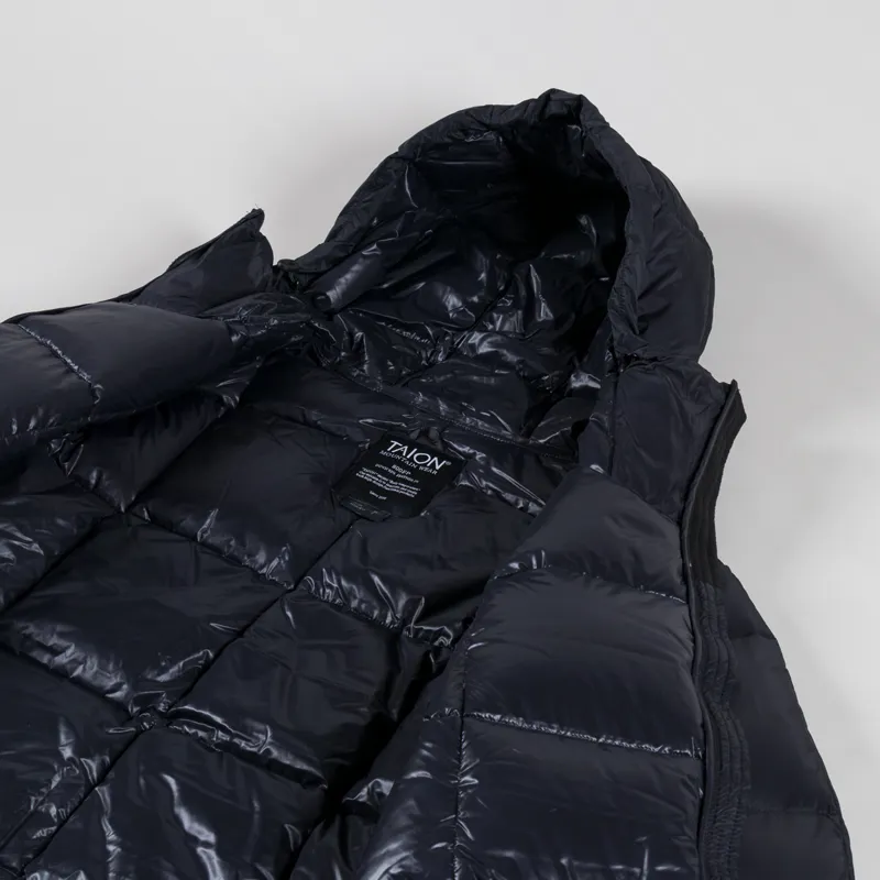 Taion Womens Mountain Packable Volume Hood Down Coat Black-4