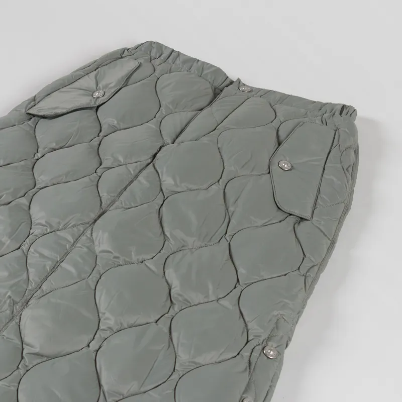 Taion Womens Military Snap Button Down Skirt Dark Sage Green-3