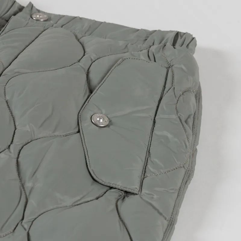 Taion Womens Military Snap Button Down Skirt Dark Sage Green-7