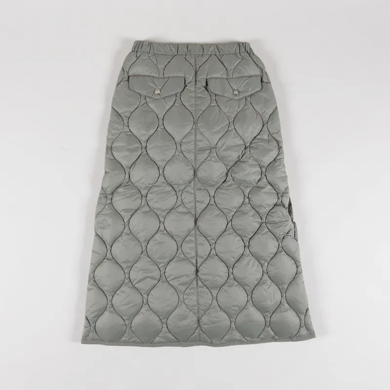 Taion Womens Military Snap Button Down Skirt Dark Sage Green-2