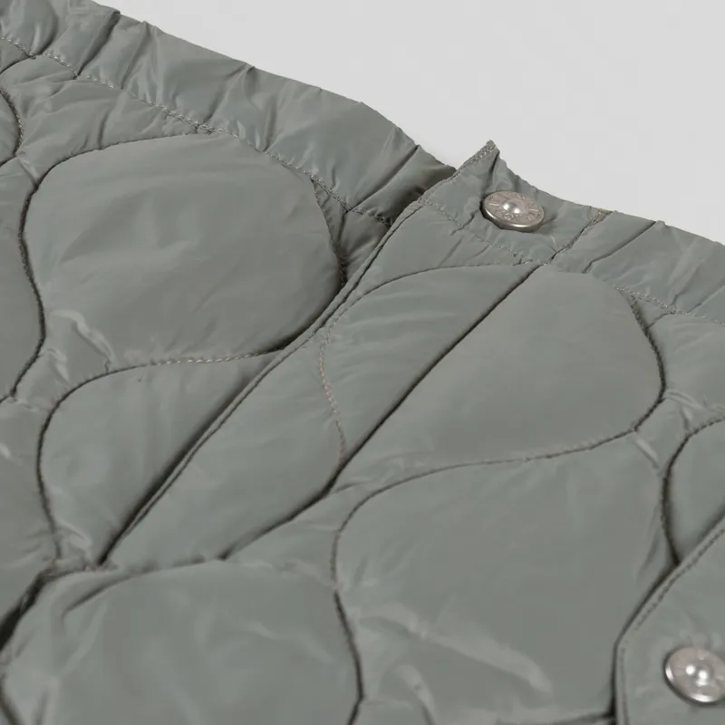 Taion Womens Military Snap Button Down Skirt Dark Sage Green-5