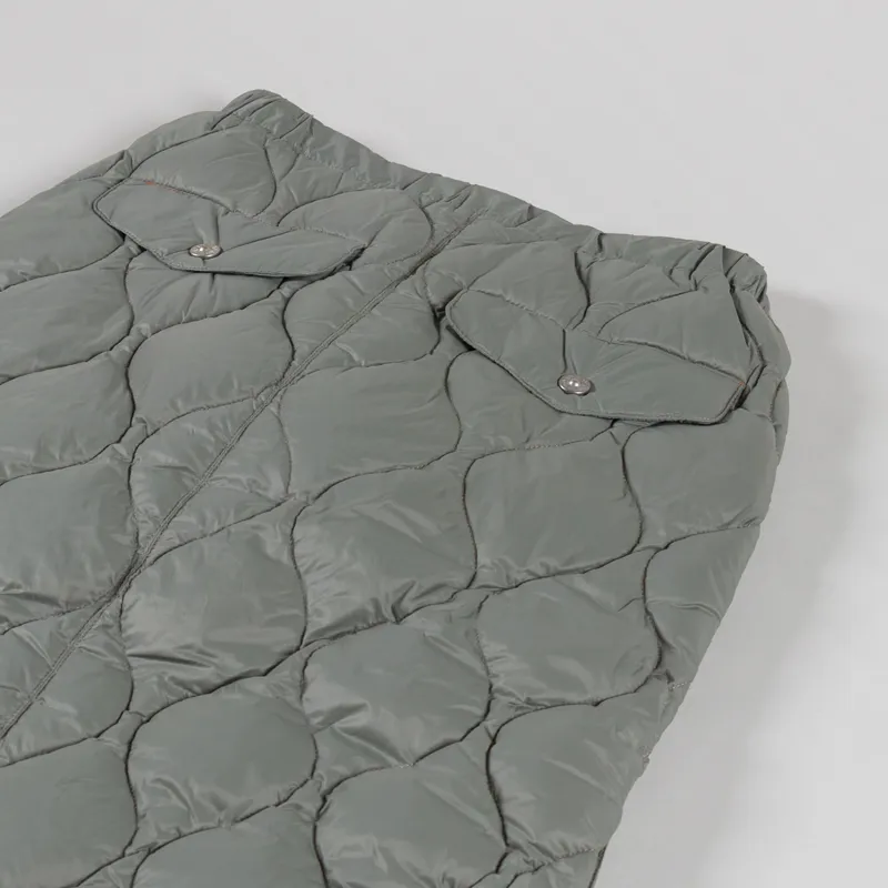 Taion Womens Military Snap Button Down Skirt Dark Sage Green-4