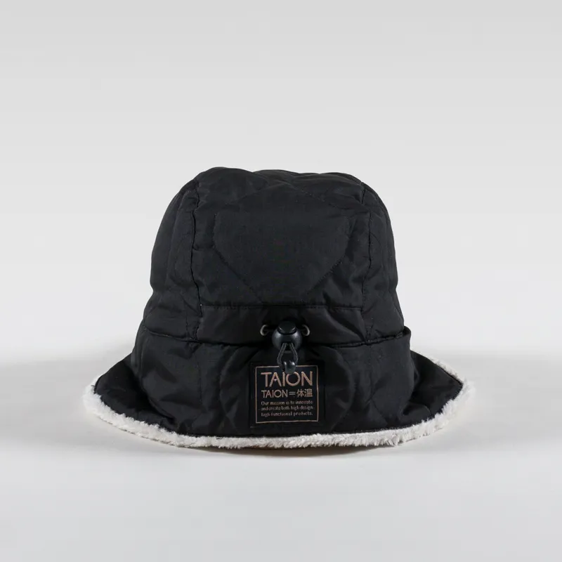 Taion Military Reversible Down Cap Black Cream-3