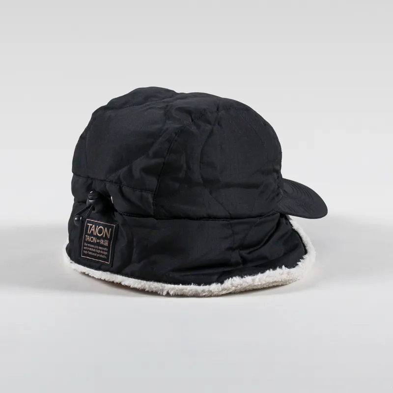 Taion Military Reversible Down Cap Black Cream-1