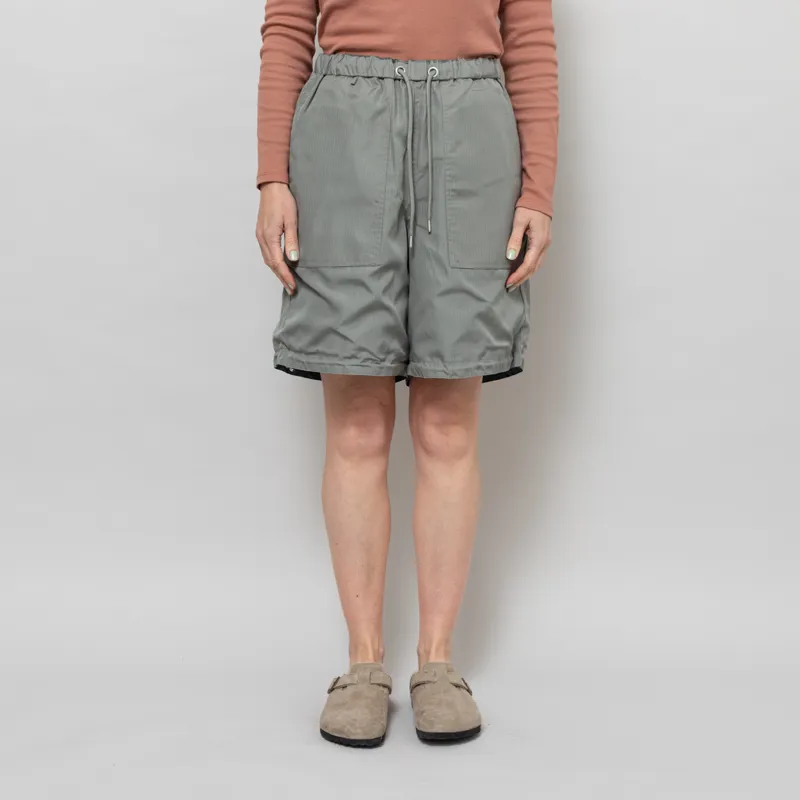 Taion Womens Military Reversible Wide Shorts Sage Green