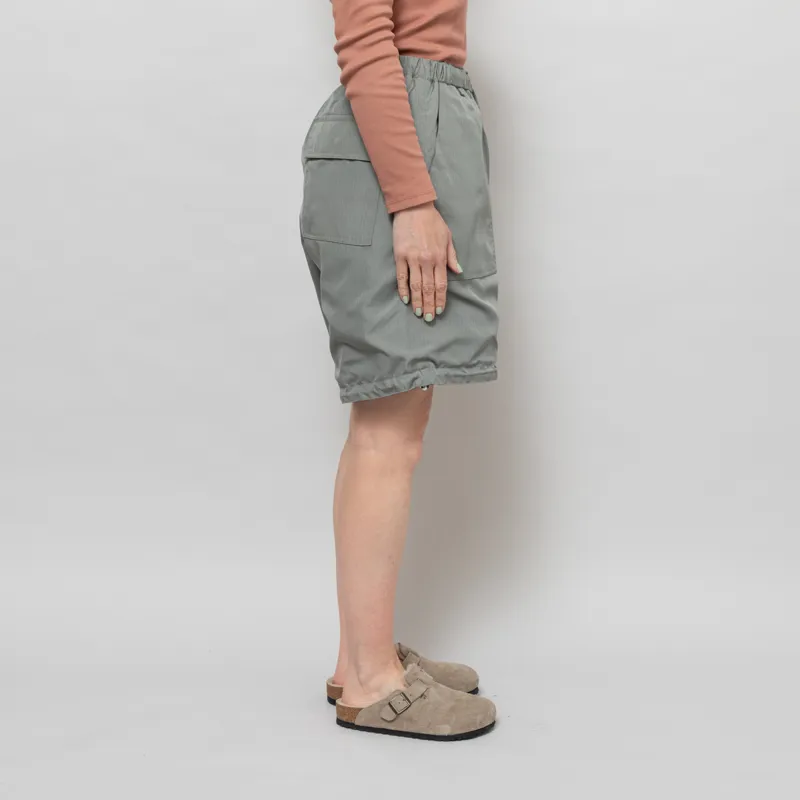 Taion Womens Military Reversible Wide Shorts Sage Green-4