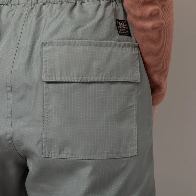 Taion Womens Military Reversible Wide Shorts Sage Green-12