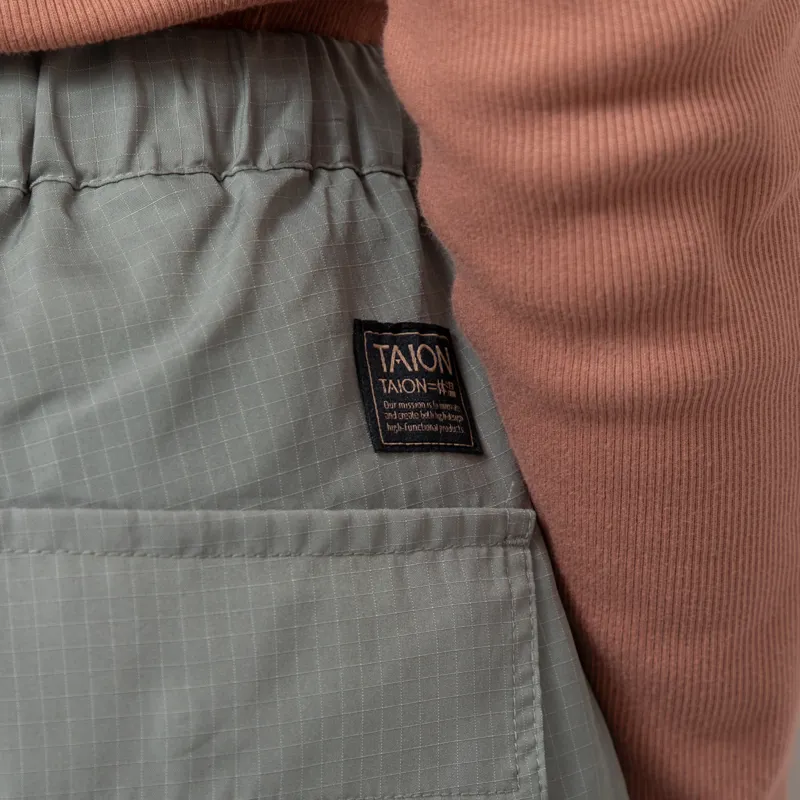 Taion Womens Military Reversible Wide Shorts Sage Green-13