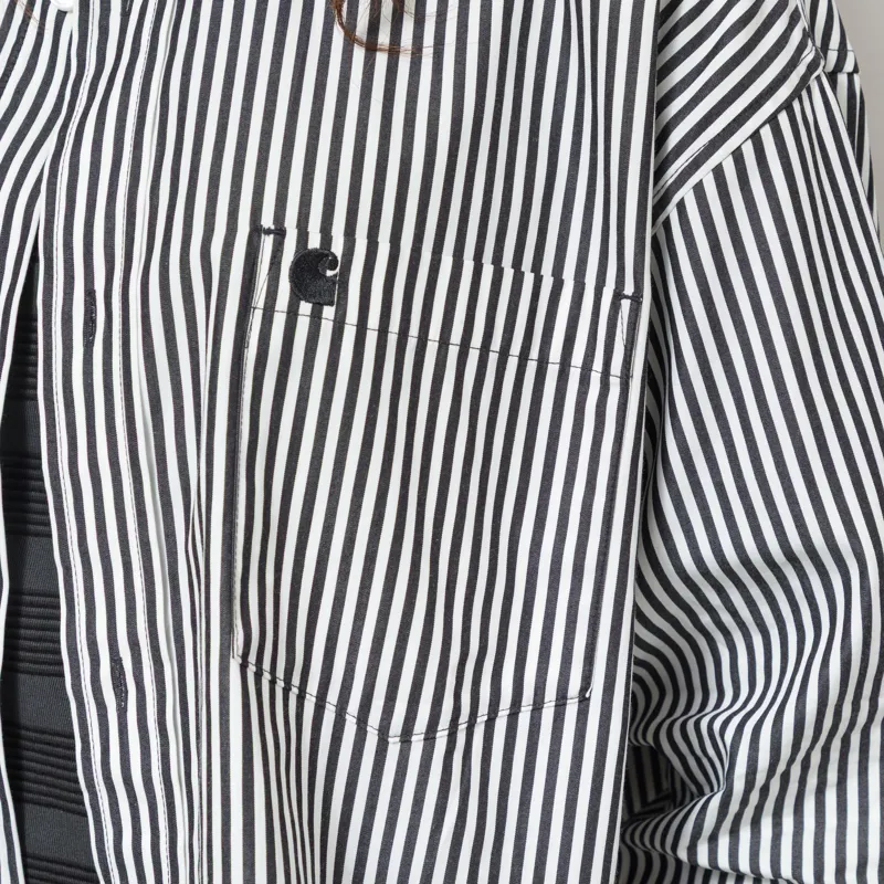 Carhartt WIP Womens Daldry Shirt Black Wax Stripe-8