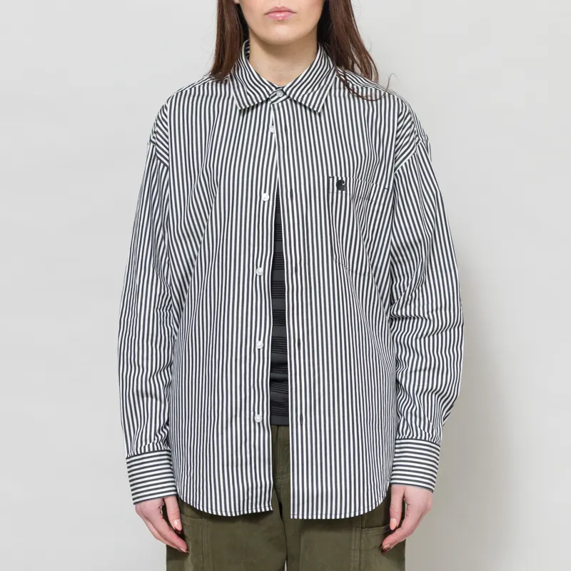 Carhartt WIP Womens Daldry Shirt Black Wax Stripe-1