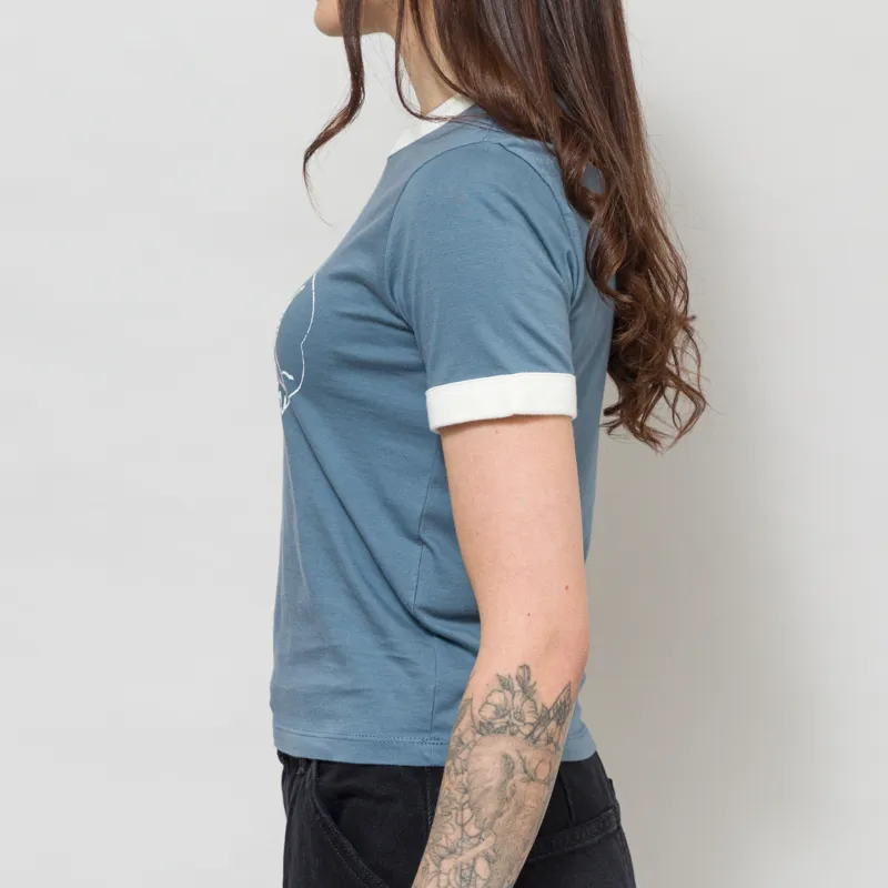 Carhartt WIP Womens Reminiscing Ringer T Shirt Velvet Blue-2