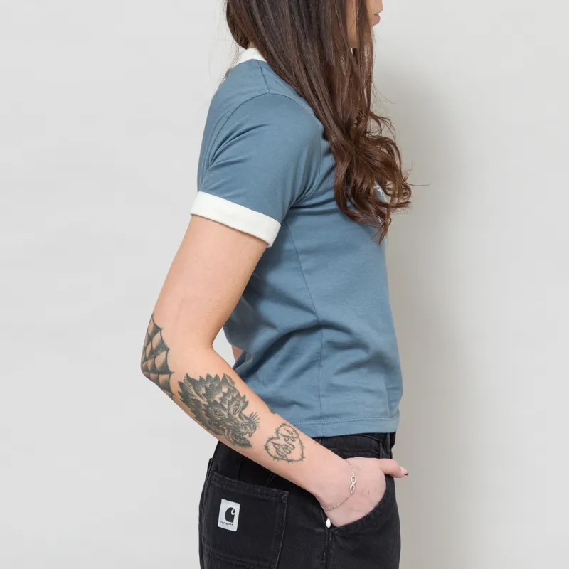 Carhartt WIP Womens Reminiscing Ringer T Shirt Velvet Blue-4