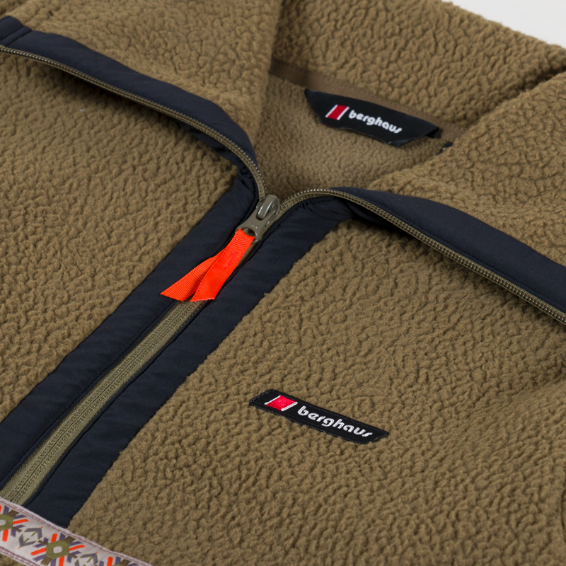 Berghaus Rhynie Aztec Half Zip Fleece Bark Jet Black-4