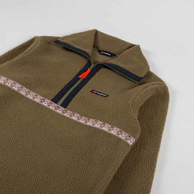 Berghaus Rhynie Aztec Half Zip Fleece Bark Jet Black-2