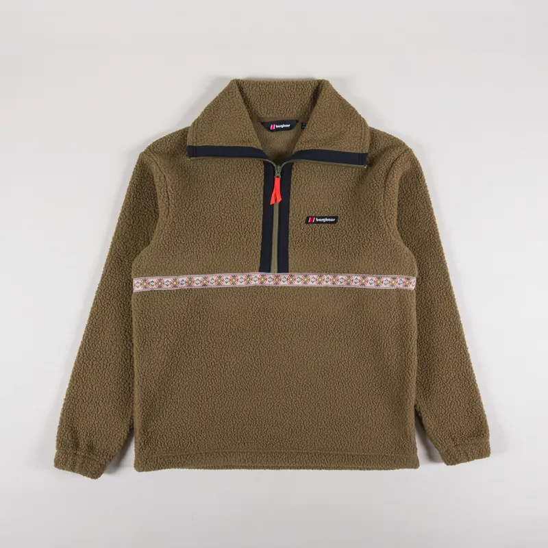 Berghaus Rhynie Aztec Half Zip Fleece Bark Jet Black