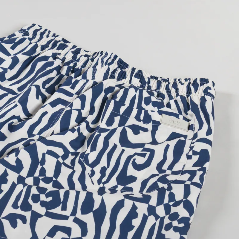 Oas Marbling Swim Shorts Blue-3