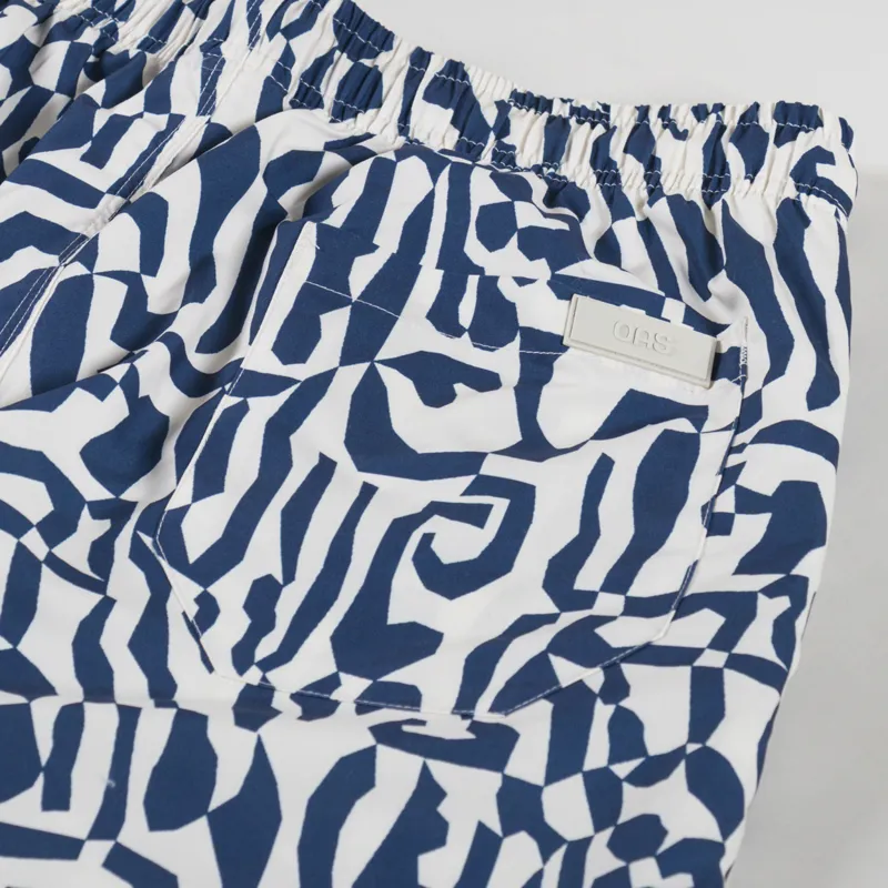 Oas Marbling Swim Shorts Blue-4