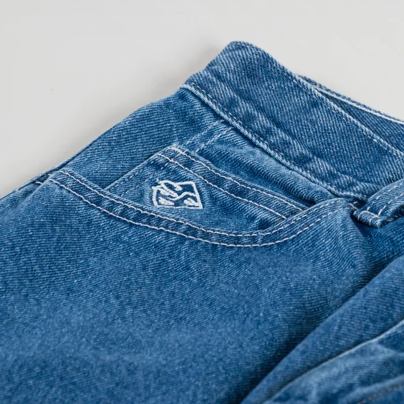 『 TEN DENIM TROUSERS BLUE S 』 Polar Skate Co. Mens 89! Denim Jeans Pants Blue Wash