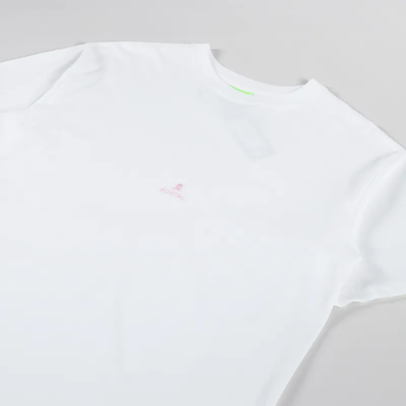 Postal Skull Embroidery T Shirt White-1