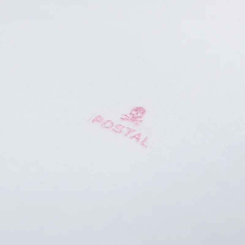 Postal Skull Embroidery T Shirt White-2