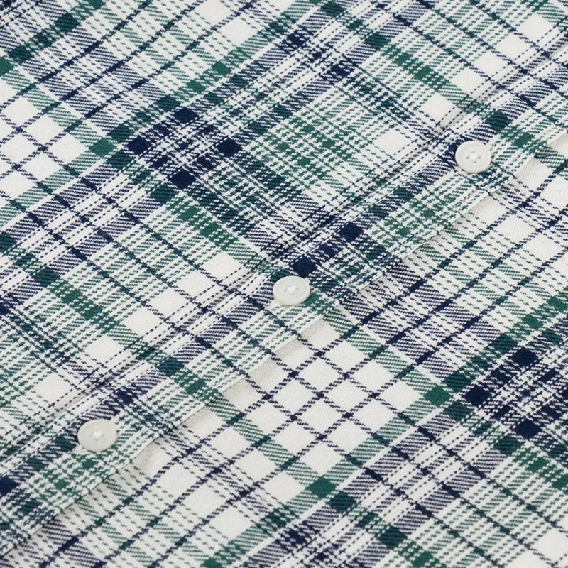 Wax London Shelly Shirt Flannel Navy Green-5