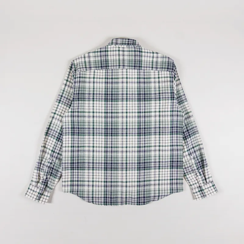 Wax London Shelly Shirt Flannel Navy Green-1