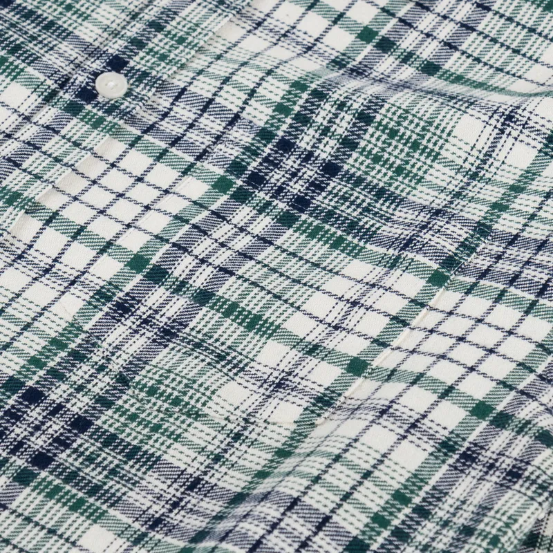 Wax London Shelly Shirt Flannel Navy Green-6