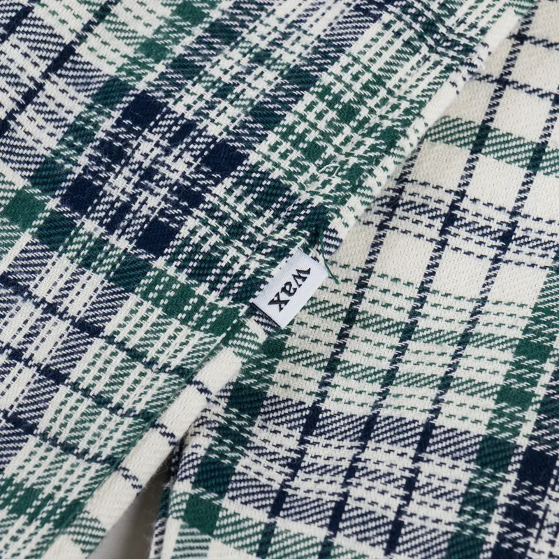 Wax London Shelly Shirt Flannel Navy Green-7