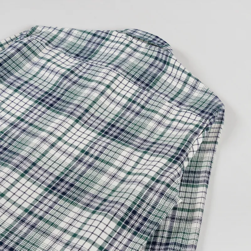 Wax London Shelly Shirt Flannel Navy Green-3