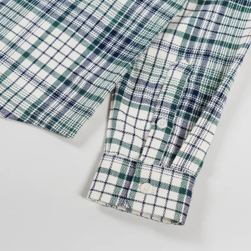 Wax London Shelly Shirt Flannel Navy Green-9