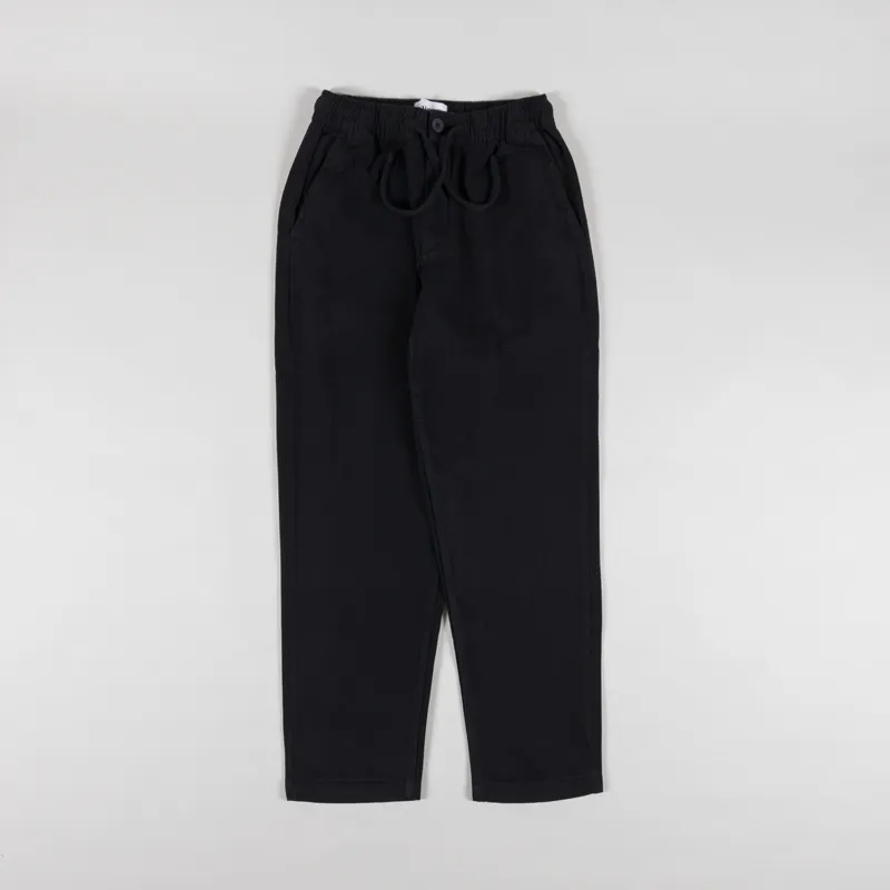 Wax London Kurt Trousers Black Longer Leg Organic Cotton Twill-1