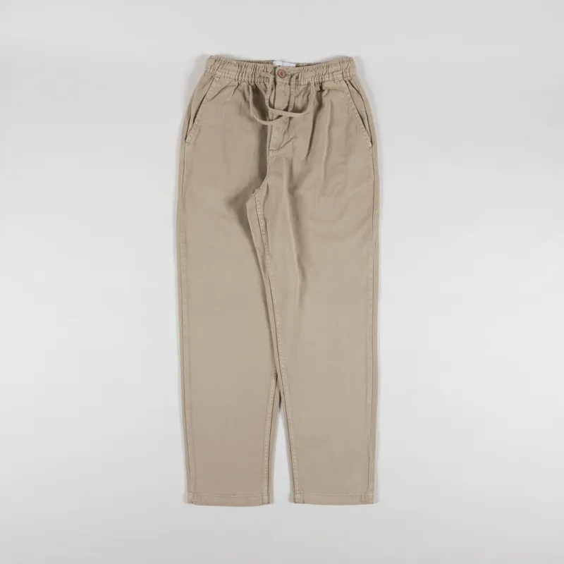 Wax London Kurt Trousers Light Khaki Longer Leg Organic Cotton Twill-1